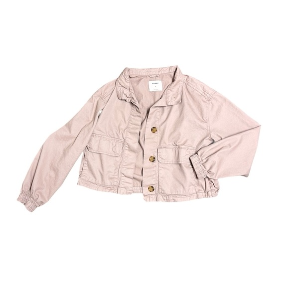 Old Navy Light Pink Utility Jacket Cropped Twill size medium - Picture 1 of 6